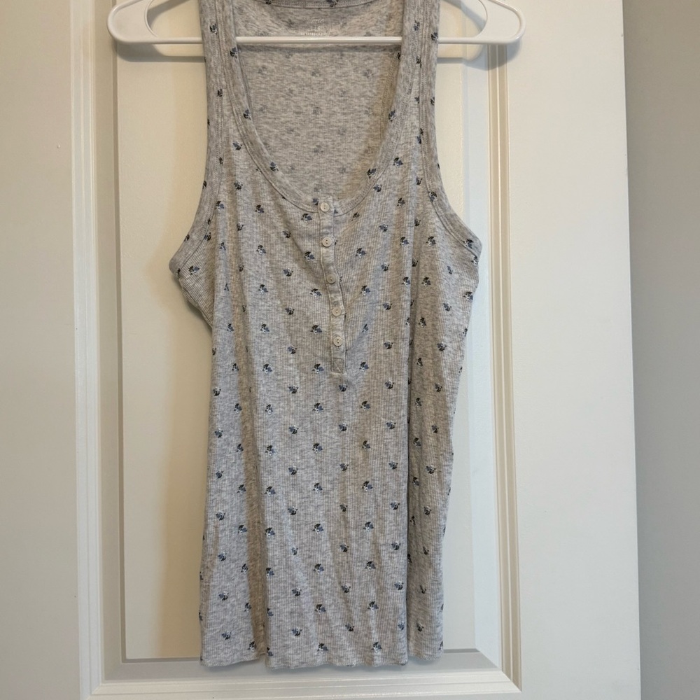 Aerie tank gray floral